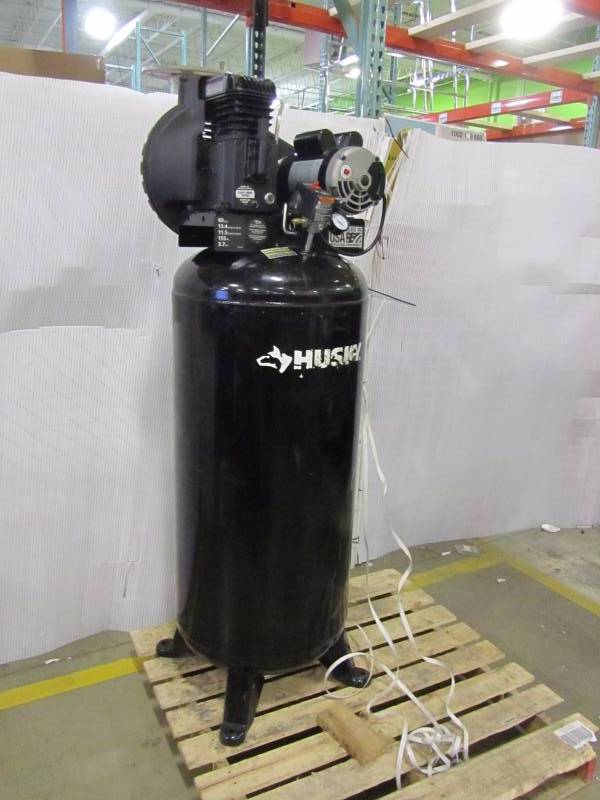 lot 10 image: Husky 60 Gal. Stationary Electric Air Compressor