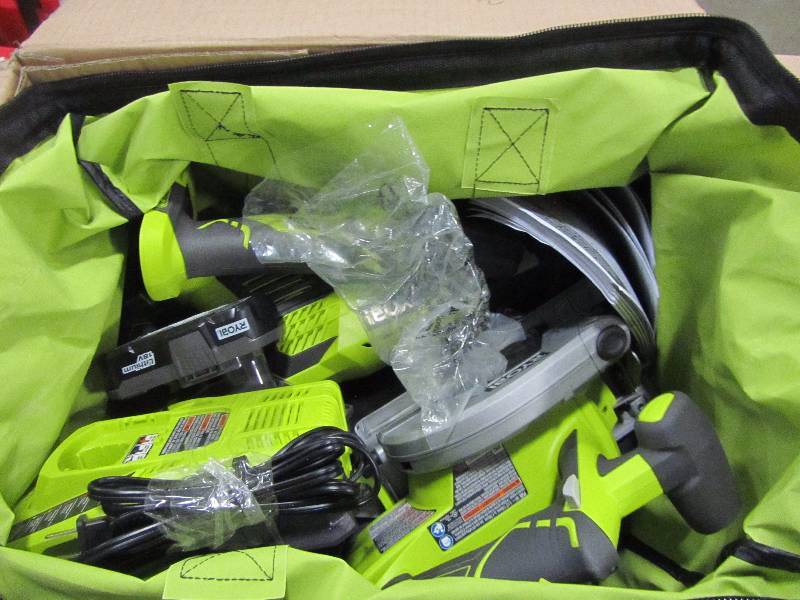 lot 36 image: Ryobi ONE 18-Volt Lithium-Ion Ultimate Combo Kit