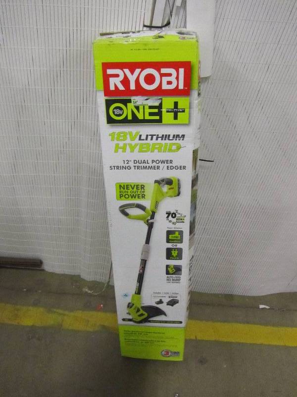 lot 38 image: ONE 18-Volt Lithium-Ion Hybrid Electric Cordless String TrimmerEdger