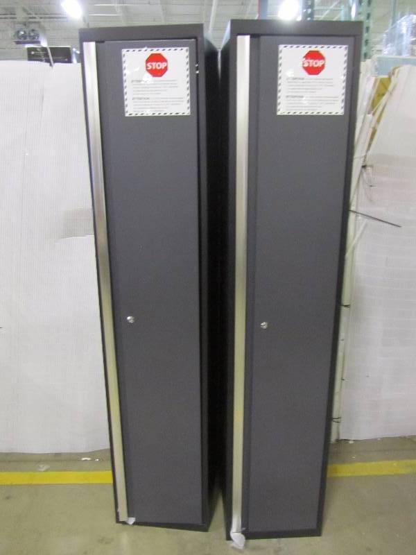 lot 47 image: (2) Bold 3 Series 77 in. H x 15 in. W x 18 in. D 24-Gauge Welded Steel 15 in. Sports Locker in Gray