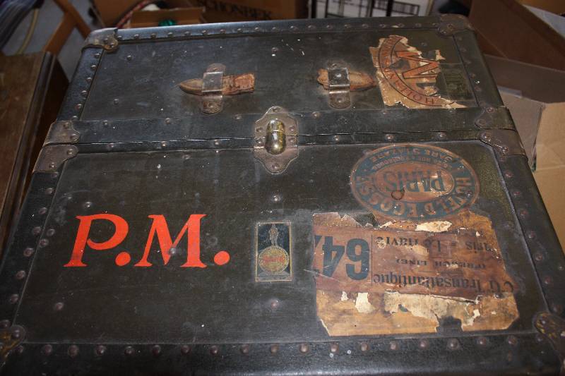 lot 123 image: Oshkosh Steamer Trunk - 1918