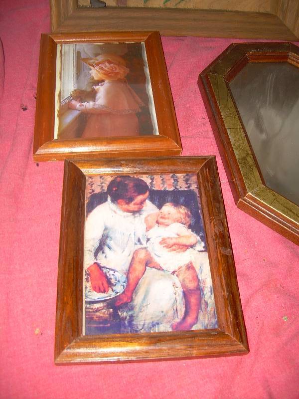 ANTIQUE PICTURES AND MIRROR