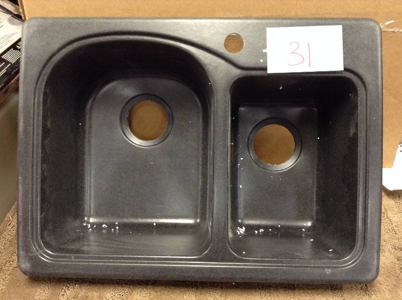 Swanstone KSTB-4422-015 44-Inch by 22-Inch Triple Bowl Kitchen Sink, Black Galaxy Finish