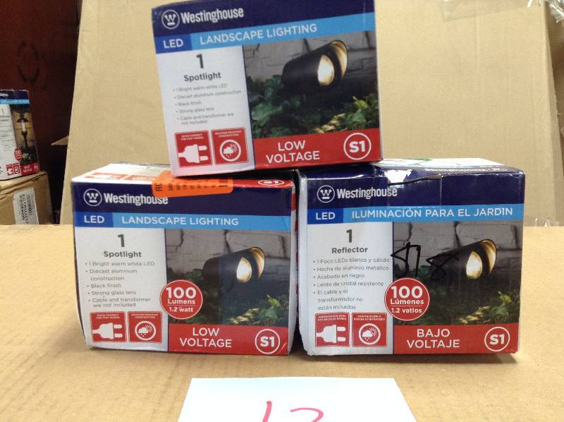 Lot of 3 Westinhouse Die Cast Metal Aluminum Warm White LED Pathway and Stake Spotlight