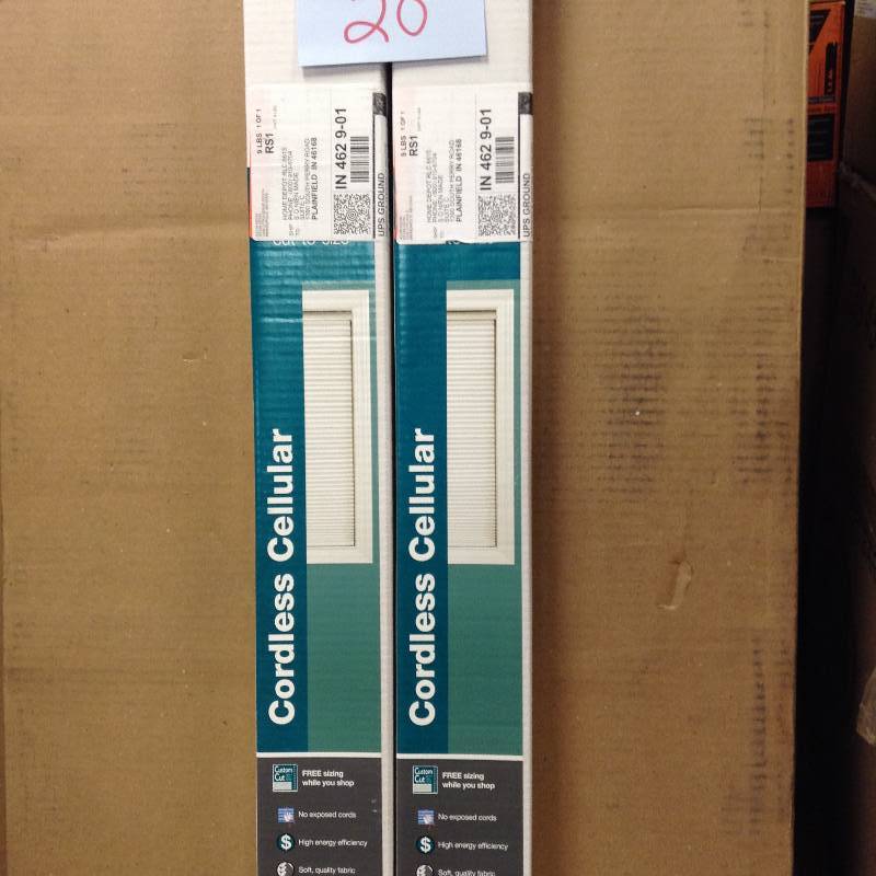 Lot of 2 Cordless Cellular Light Filtering Mini Blinds