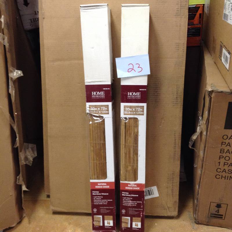 Lot of 2 Home Decorators 35 in x 72 in Natural Roman Shade