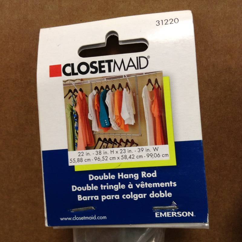 Lot of 3 Closetmaid Nickel Double Hang Closet Rods