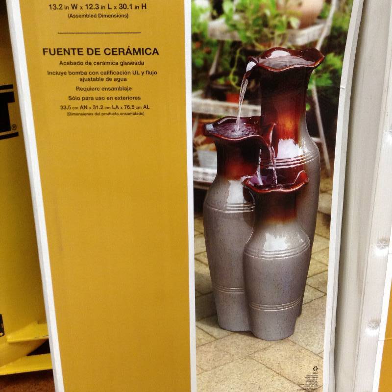 Hampton Bay Ceramic Fountain Glazed Ceamic Finish
