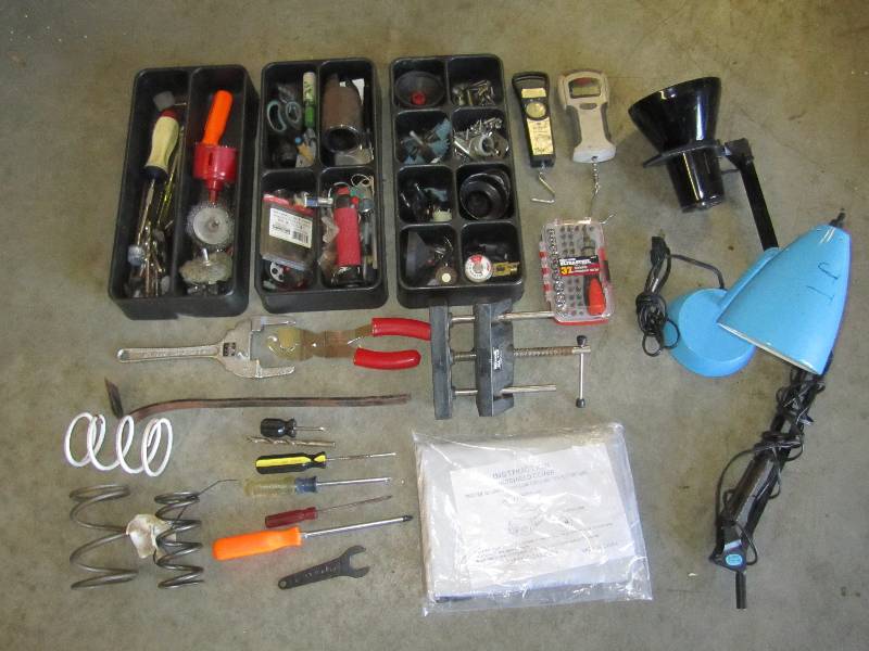 lot 241 image: Lot of misc tools hardware lights s...