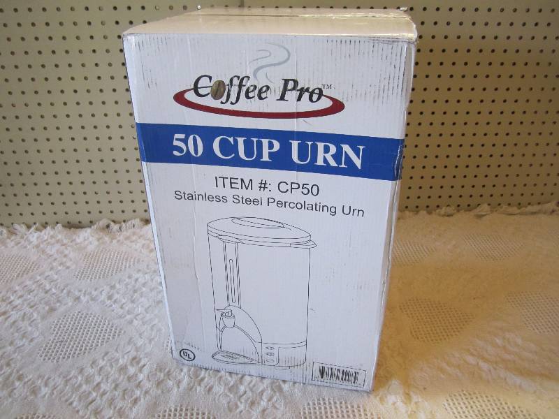lot 39 image: Coffee Pro 50 Cup Stainless Steel P...