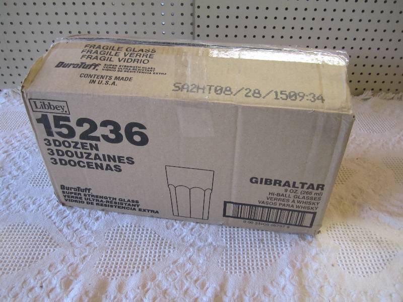 lot 45 image: Case of 3 Dozen Gibraltar 9oz Hi-Ba...
