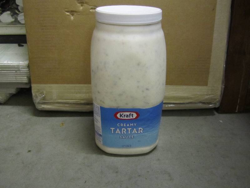 lot 121 image: Case of 4 1-gallon Tarter Sauce...