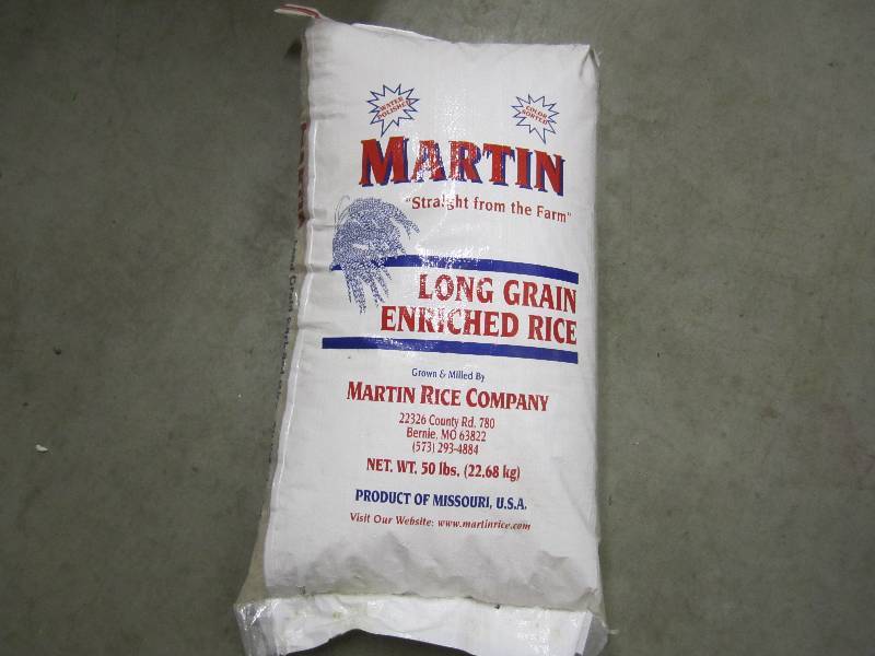 lot 129 image: 50 pounds of Long Grain Enriched Ri...