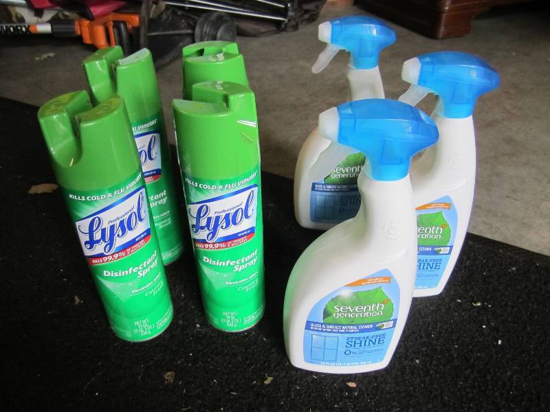 lot 136 image: 4 large cans of Lysol Disinfectant ...