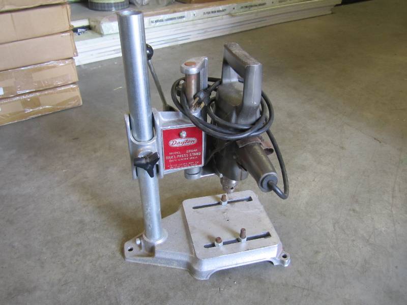 lot 163 image: Dayton Drill Press Stand with Drill...