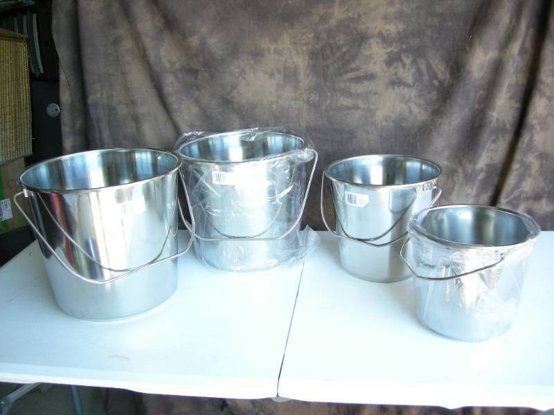 Stainless Steel Handled Bucket Set