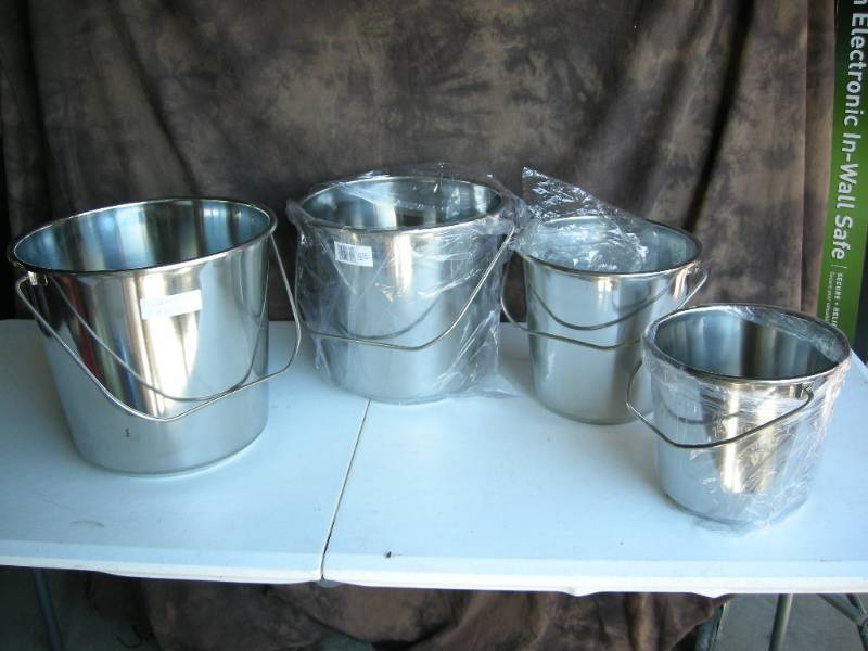 Stainless Steel Handled Bucket Set