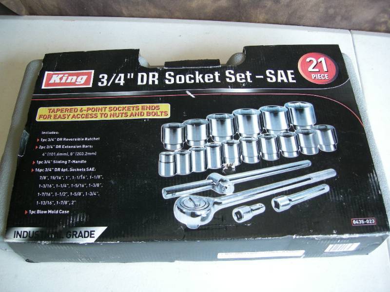 King 34 Dr Socket Set - SAE