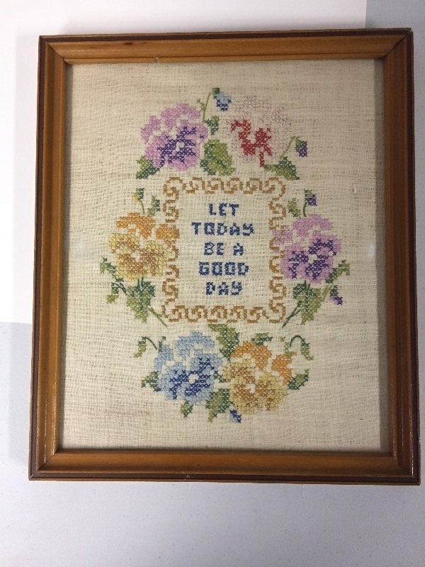 lot 12 image: Framed Cross stitched Sampler