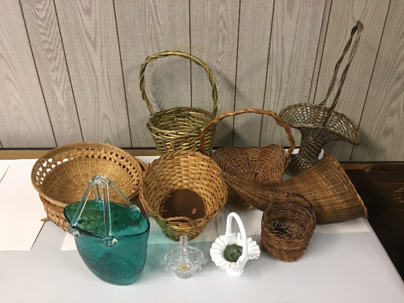 lot 38 image: Baskets - Wicker & Glass