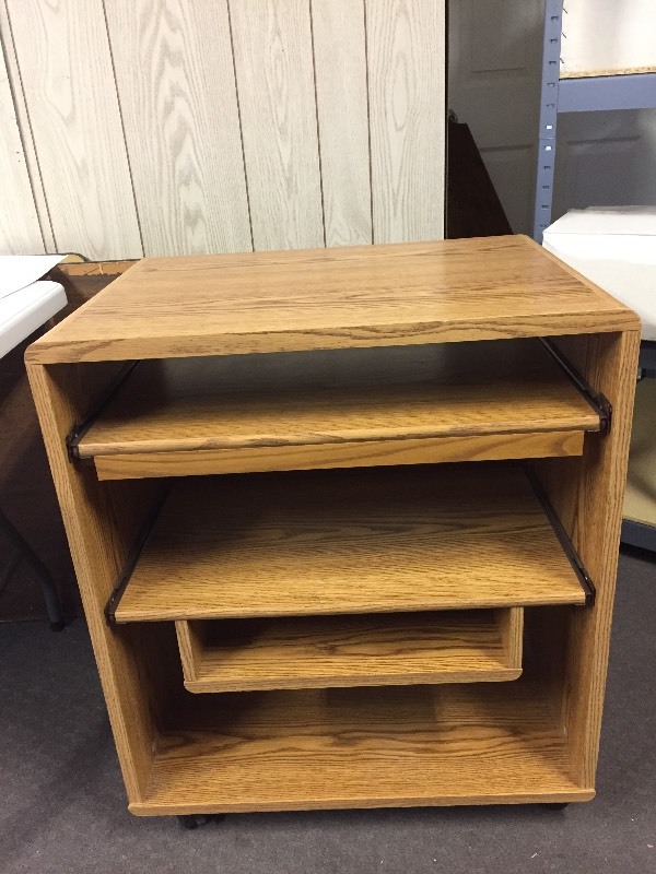 lot 49 image: Computer  Stereo  TV Stand - Slide out shelves