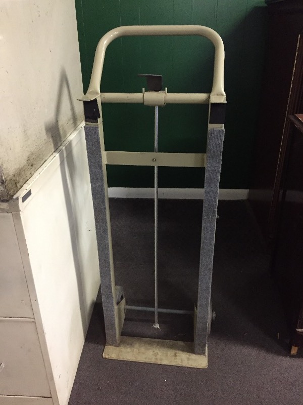 lot 51 image: 2 Two Drawer Metal Cabinets & Moving Dolly