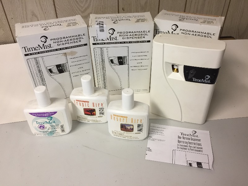 lot 66 image: 3 TimeMist Programmable Non-Aerosol Dispensers with Fragrances