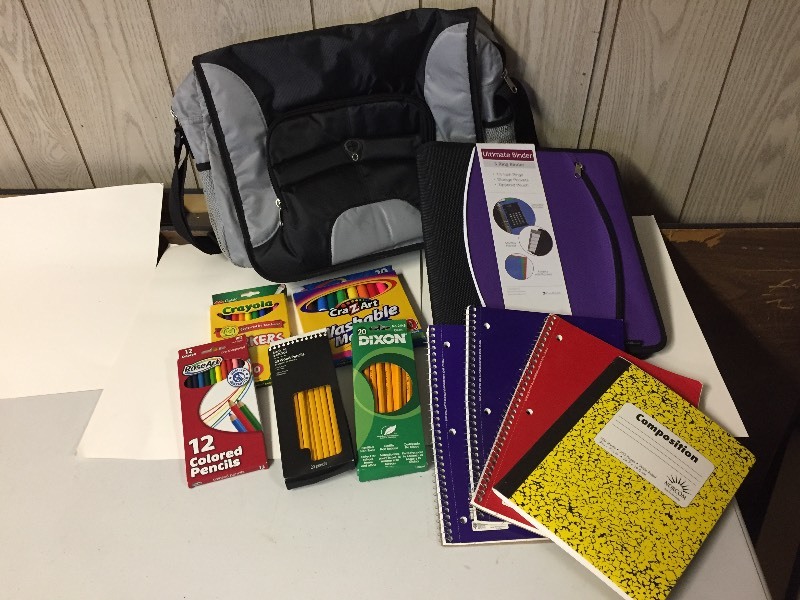 lot 74 image: Shoulder Pack Full of New School Supplies