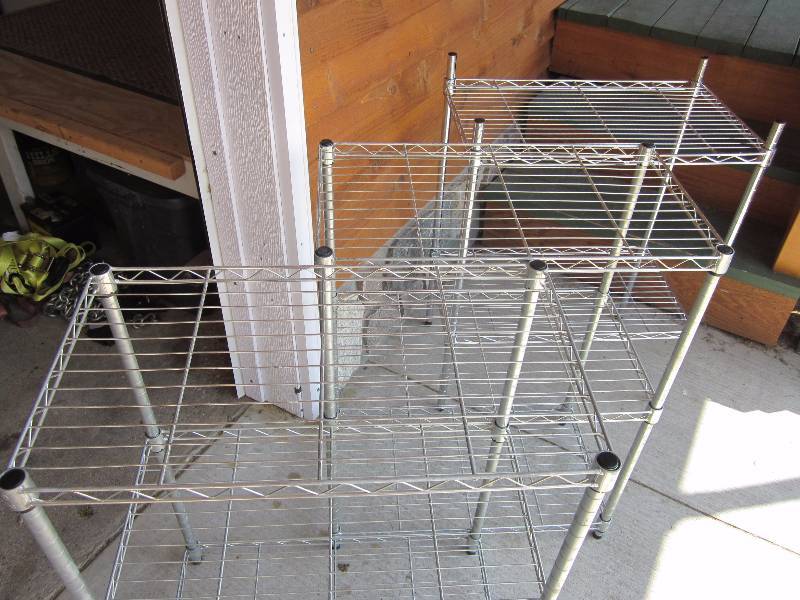 3 Small Metal Storage Racks