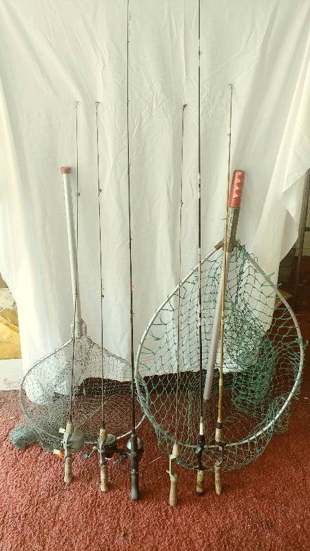 Lot of Fishing Rods and Nets