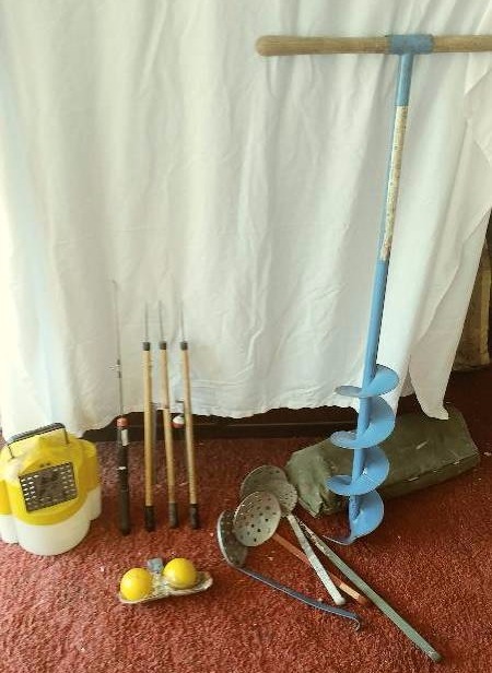 Lot of Ice Fishing Equipment