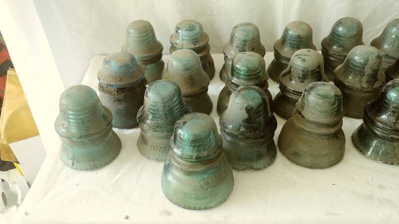22 Blue Glass Insulators