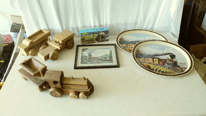 Wooden Train, Trucks, and other Train dcor