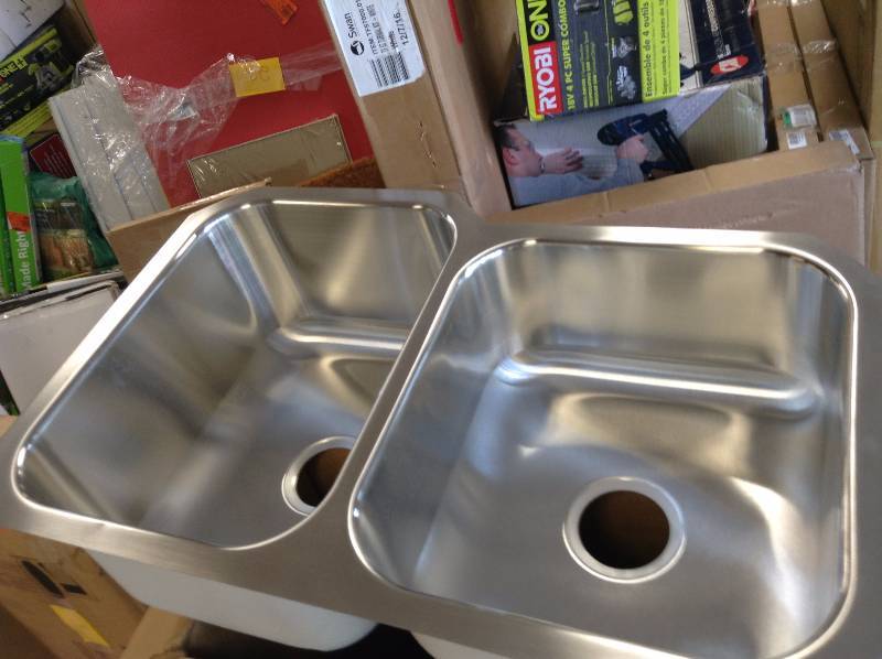 lot 10 image: Dayton Kitchen Double sink Model DXUH12010R  open box never used