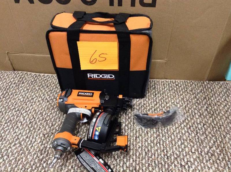 lot 65 image: Ridgid Fuego 1 34 Roofing Coil Nailer open box never used