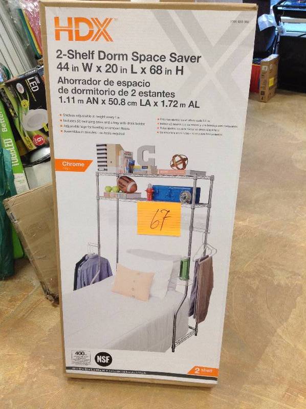lot 67 image: HDX 2 Shelf Dorm Space Saver 44 in x 20 in x 68 in