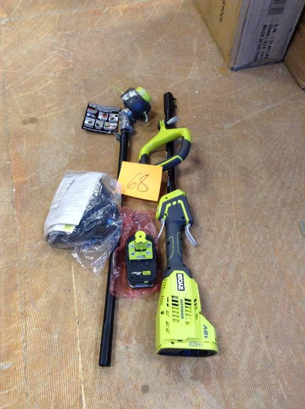 lot 68 image: Ryobi 18V 13 Cordless String Trimmer in like New working conditions