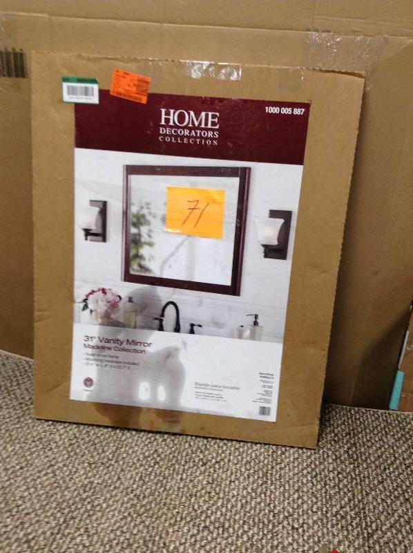 lot 71 image: Home Decorator 31 Vanity Mirror