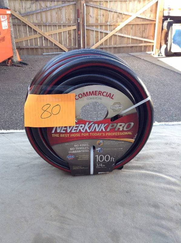 lot 80 image: Commercial NeverKink Pro 100 ft water hose New