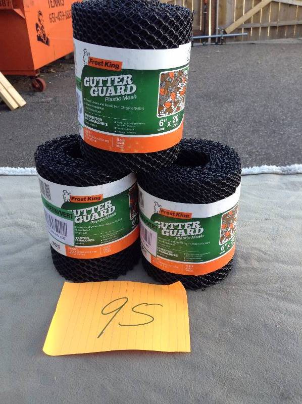 lot 95 image: Lot of 3 Gutter Guard Plastic Mesh Rolls 6 x 20 New
