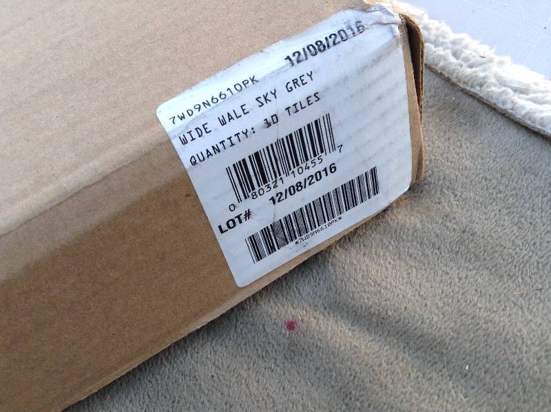 lot 111 image: New 2 boxes of 10 Tiles each  Wide Wale Sky Grey Tiles