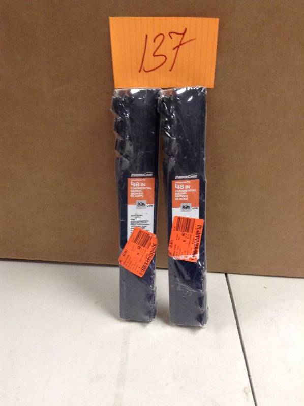 lot 137 image: Lot of 2 - 48 in commercial riding mower blades new
