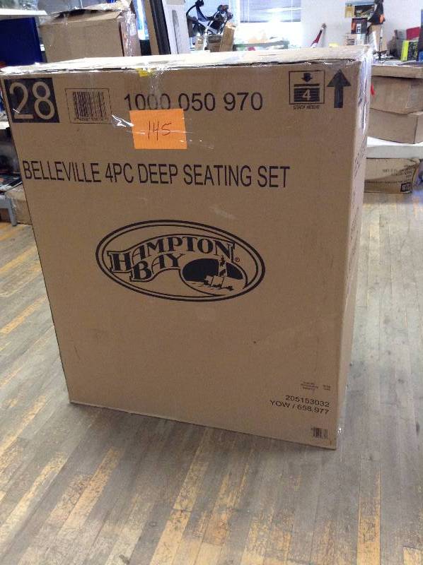 lot 145 image: Hampton Bay Belleville 4 PC Deep Seating Set