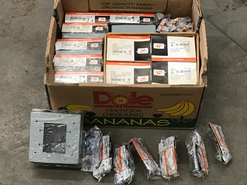lot 11 image: Box Of Unused Commercial Electrical