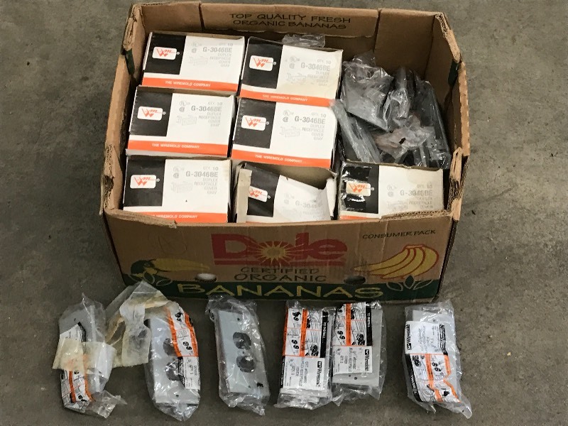 lot 12 image: Box Of Unused Commercial Electrical