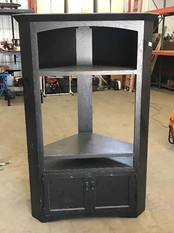 lot 71 image: Wooden Corner Entertainment Cabinet