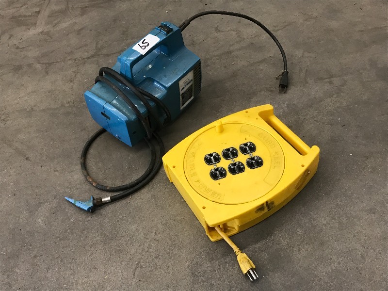 lot 65 image: Air Compressor & Electric Reel