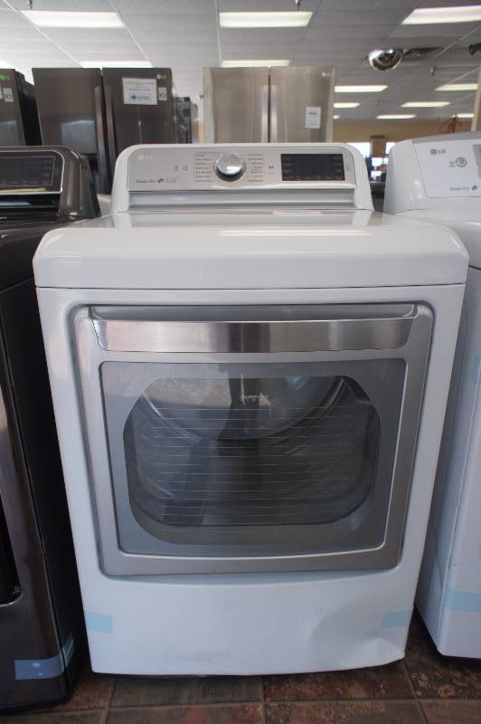 lot 10 image: New - Scratch & Dent LG Model # (DLEX7600WE) - Front-Loading Electric Dryer - White Color - Tested Works - MSRP $ 1299.99