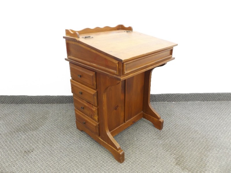 lot 15 image: Solid Wood Vintage Kids Desk