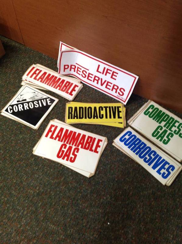 Assorted Commercial Caution Stickers